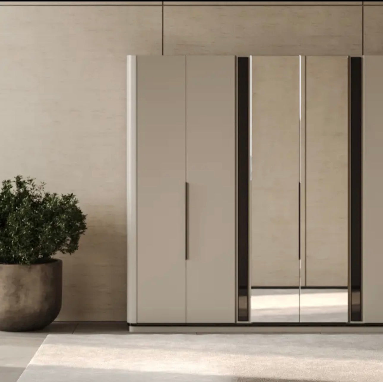 Facet modern luxury furniture collection with curved sectional seating, marble dining table, and sculptural lounge chairs.