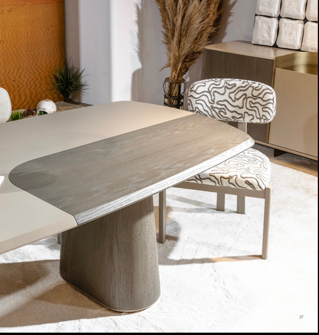 Stoneveil luxury furniture collection featuring modular sofa seating, modern dining table, sculptural accent chairs, luxury bedroom design, and illuminated walk in wardrobe.