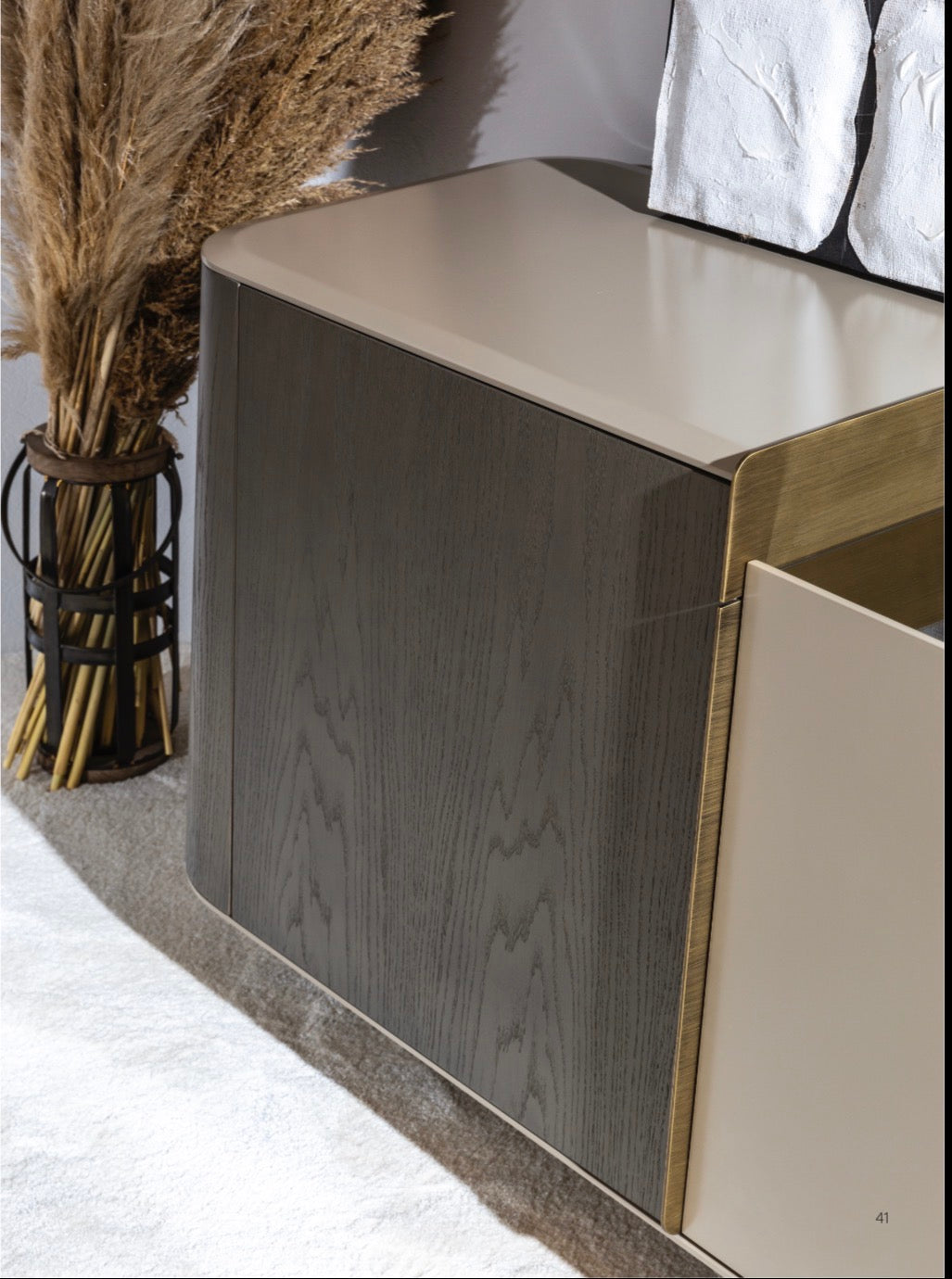 Stoneveil luxury furniture collection featuring modular sofa seating, modern dining table, sculptural accent chairs, luxury bedroom design, and illuminated walk in wardrobe.