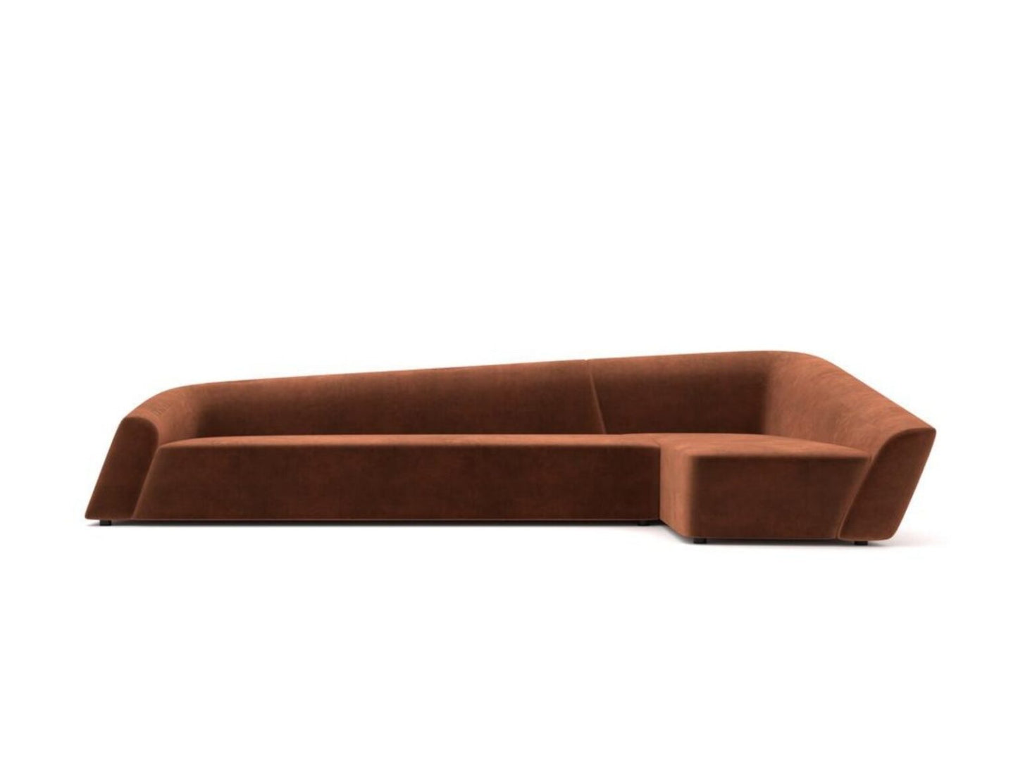 Overtime luxury furniture collection featuring curved sofa, sculptural lounge chairs, modern coffee table, and classic architectural interior setting.