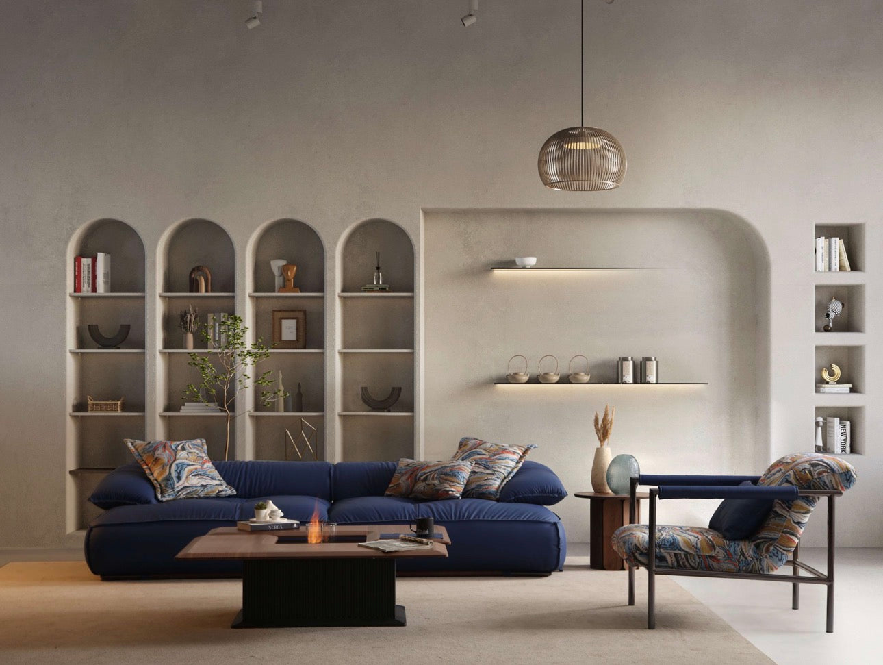 Drift modern living room furniture collection with deep sofa seating and contemporary lounge chair.