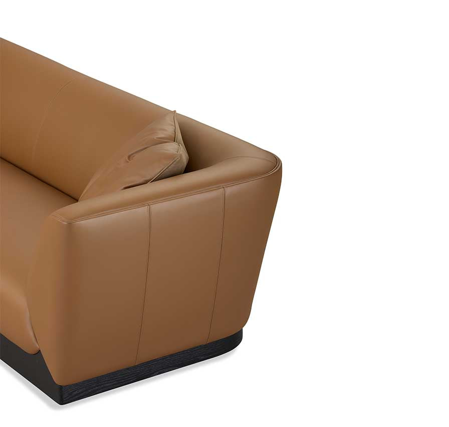 Equinox luxury living room furniture collection featuring modern leather sofa, sculptural lounge chairs, and contemporary shelving design.