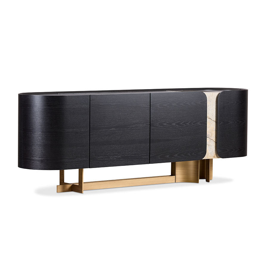 Equinox luxury living room furniture collection featuring modern leather sofa, sculptural lounge chairs, and contemporary shelving design.