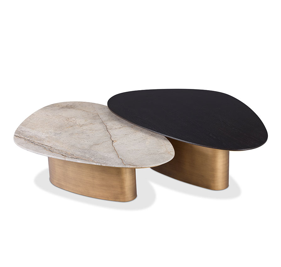 Equinox luxury living room furniture collection featuring modern leather sofa, sculptural lounge chairs, and contemporary shelving design.