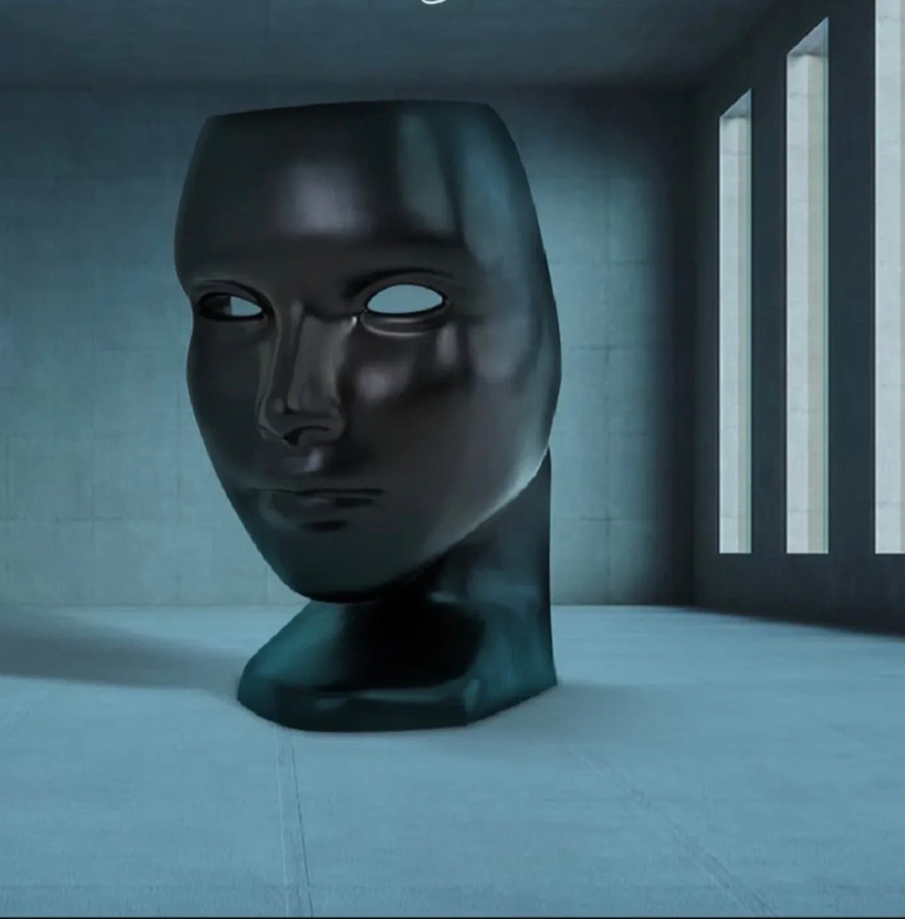 Chair sculptural human face seating in red and black finishes for luxury statement interiors.